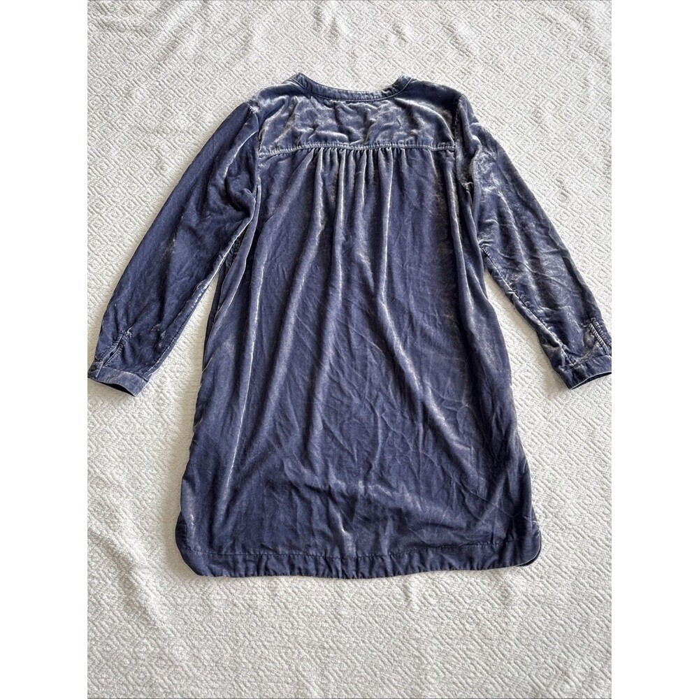 Anthropologie Melody Dusty Blue Gray Velvet Tunic Shirt Dress Sz XL Long Sleeve - Picture 9 of 9